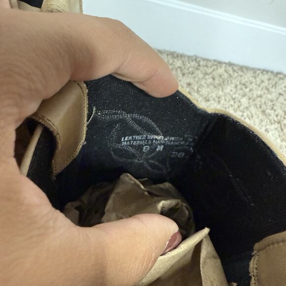 Laredo Womens Crunch Tassel Boots Size 8 Tan Leather Made in USA Western Cowgirl - Picture 9 of 9